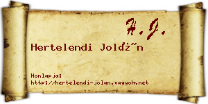 Hertelendi Jolán névjegykártya