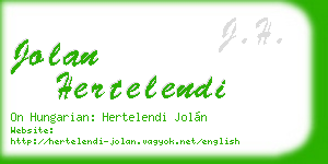 jolan hertelendi business card