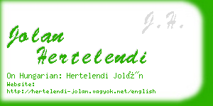 jolan hertelendi business card